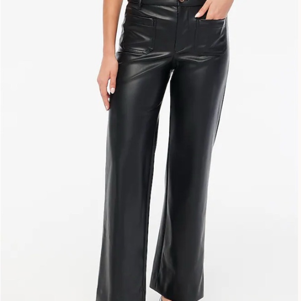 NEW J.Crew Women's Black Faux Leather Pants